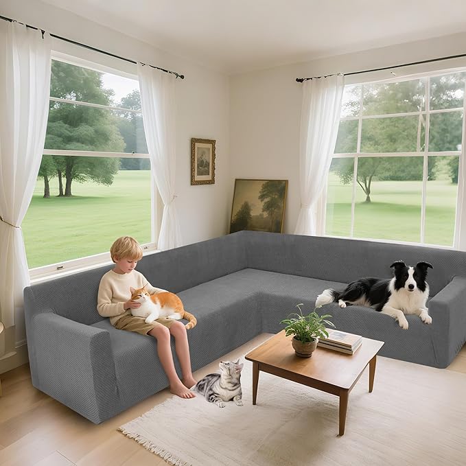 Arfntevss Stretch Sectional Couch Covers L Shaped Corner Sectional Sofa Cover