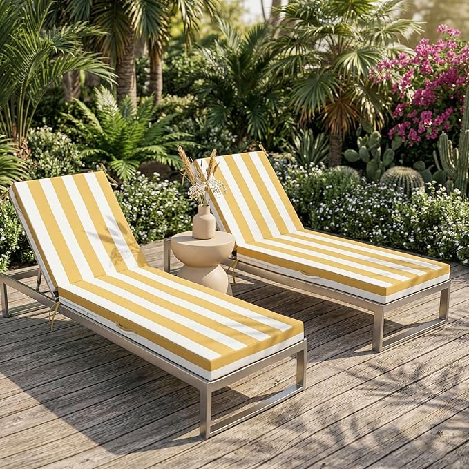 L'AGRATY Outdoor Lounge Chaise Cushion: 72x21x3 Inch Waterproof Lounge Chair