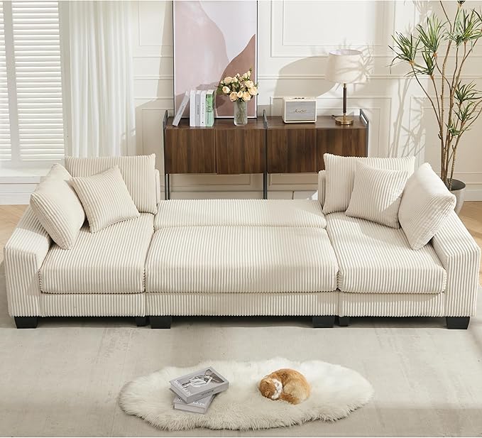 114" Sectional Couches with Pull Out Bed