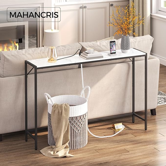 MAHANCRIS Console Table, Narrow Sofa Table Behind Couch, 43.3” Entrance Table