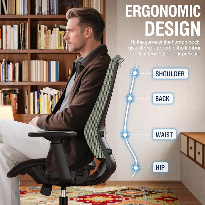 ELABEST Mesh Office Chair, Ergonomic Computer Desk Chair, Sturdy Task Chair-