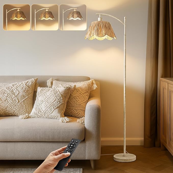 Oneach Rattan Floor Lamp for Living Room