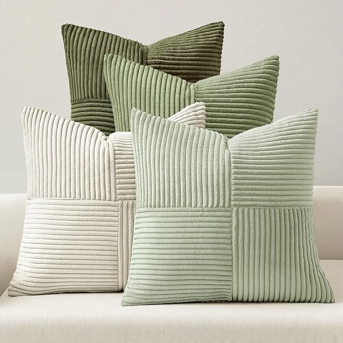 MIULEE Summer Light Green Decorative Throw Pillow Covers 18x18 Inch Set of 4