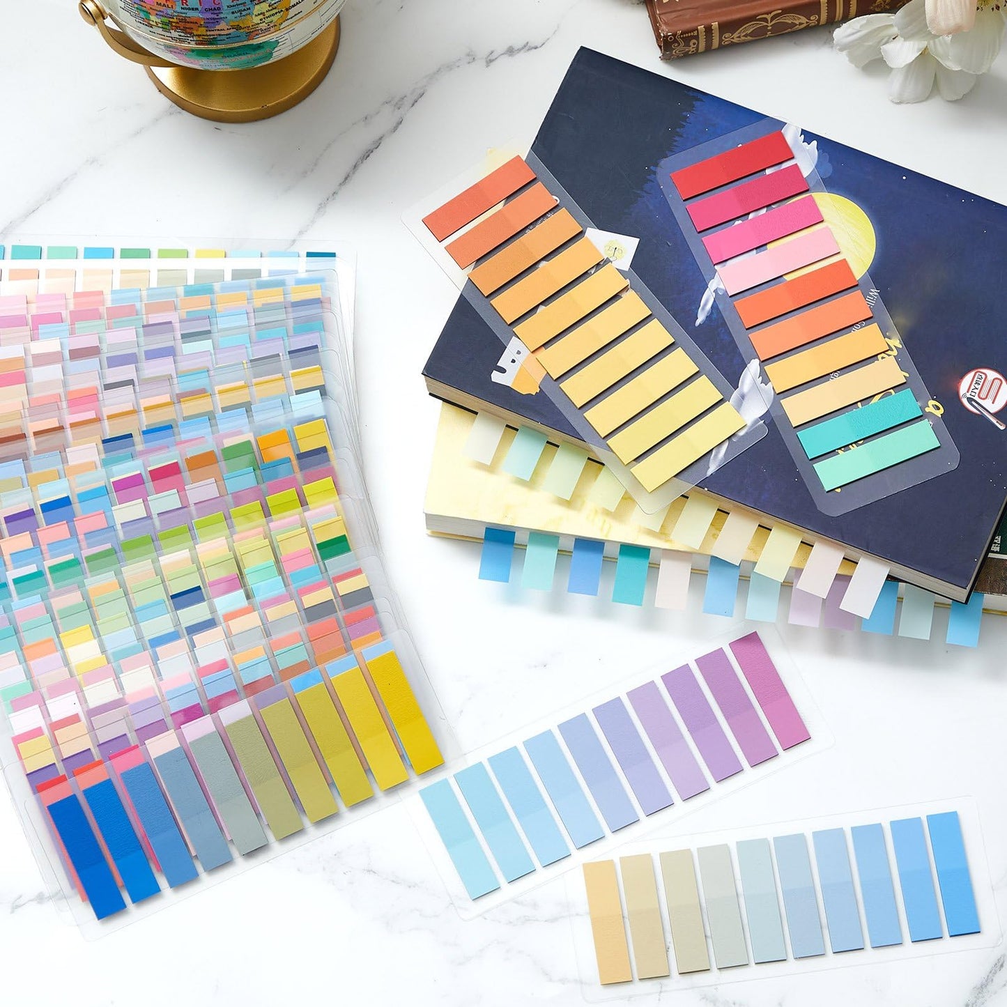 ReliThick 8000 Pcs Writable Sticky Tabs, 40 Colors Book Notes for Annotating Books, Self-Adhesive Index Tabs for Bible, Planner, Notebook, School & Office Supplies