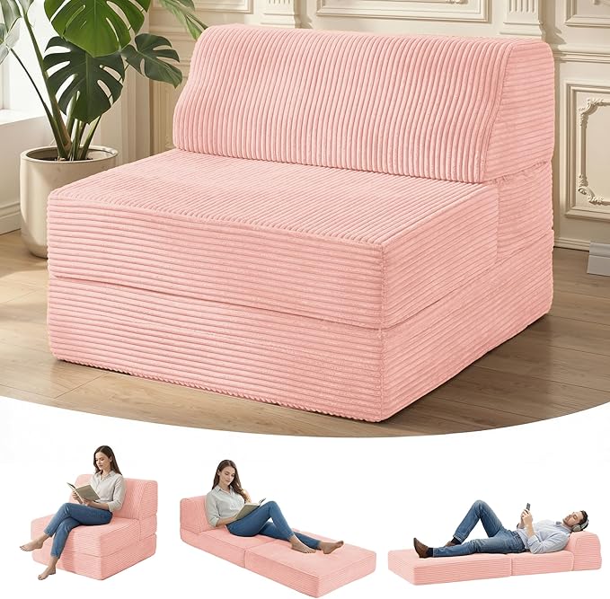 Kasunpul Folding Sofa Bed with Pillow, Memory Foam Fold Out Chair Bed,