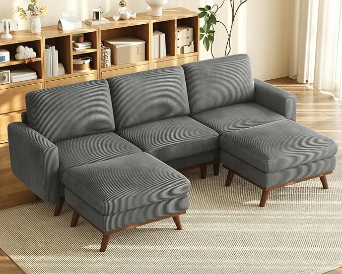 Vesgantti 97" Modular Sectional Sofa Dark Gray, U-Shaped Couch