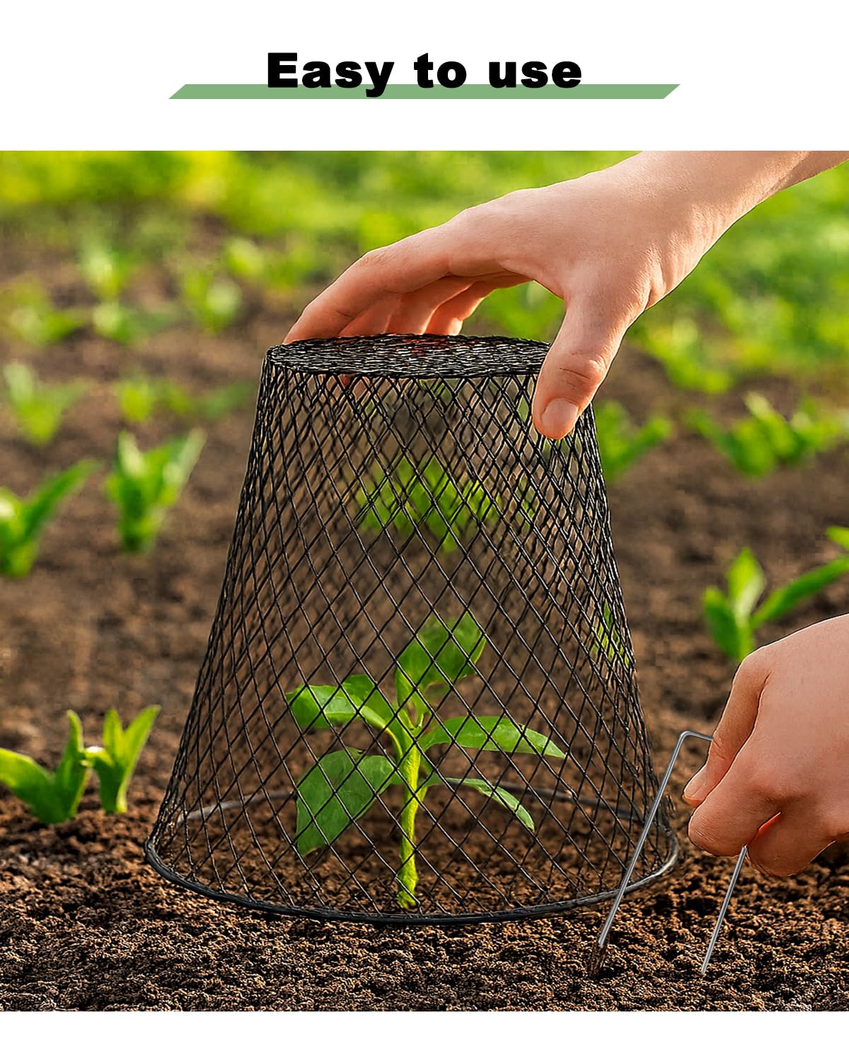 vensovo 12 Pcs Chicken Wire Cloche Plant Covers, 9 inch Metal Plant Protectors from Animals, Heavy-Duty Garden Netting to Keep Rabbits, Squirrels, Birds & Other Small Animals Out