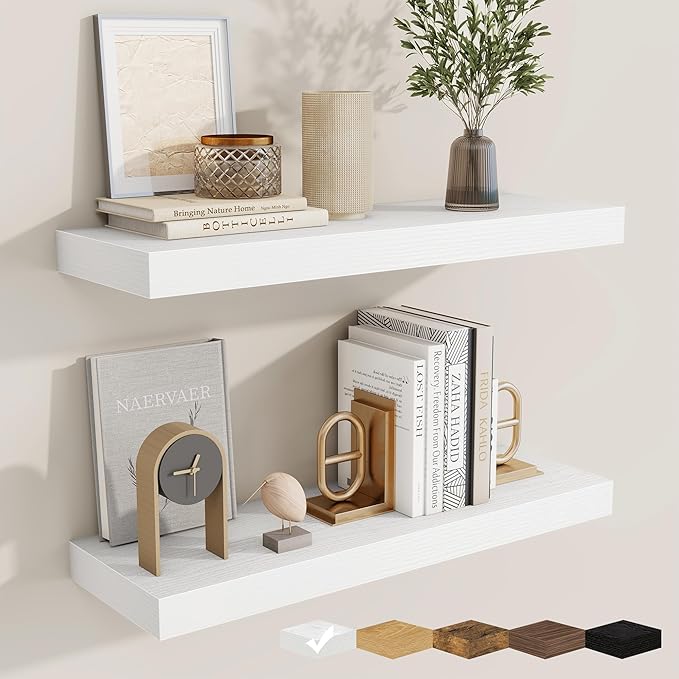 fuqing Floating Shelves for Wall, Wall Mounted Wood Floating Shelf
