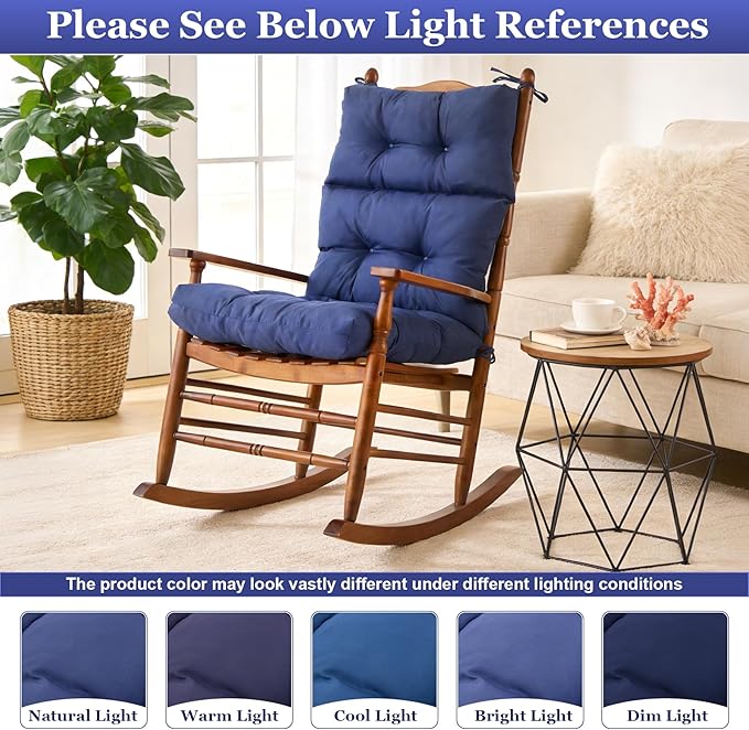 Rocking Chair Cushion, Waterproof and Fade-Resistant Adirondack Rocker Cushions