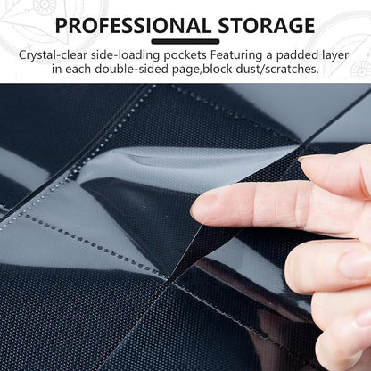 Trading card binder,Ringless Zip laser foiling Binder,540 Double Sided Pocket Collectible Trading Card Albums for YGO,MTG, DTCG,Sport Card, Game Cards (MTG Gray)