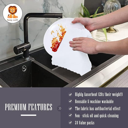 Sunny zzzZZ 24 Pack Kitchen Dishcloths