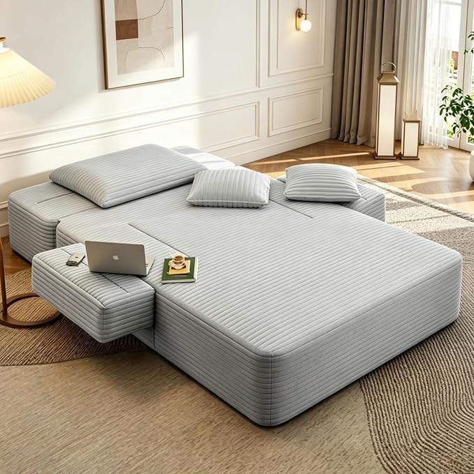 Oversized Boneless Chaise Sofa Bed, Corduroy Chaise Lounge Chair Indoor