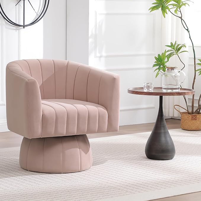 Swivel Accent Barrel Chair Set of 2, Cute Comfy Small Round 360° Arm Chair