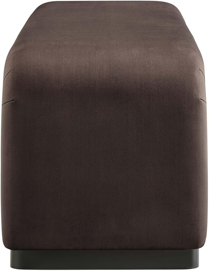 Modway EEI-6734-BLK-CHB Koda Performance Velvet Waterfall Long Bench