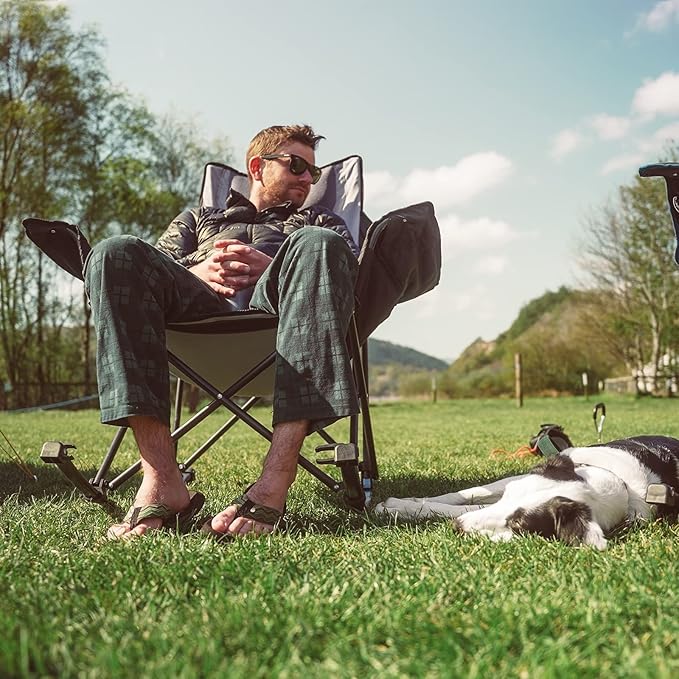 SUNNYFEEL Oversized Rocking Camping Chair, Fully Padded Patio Chair