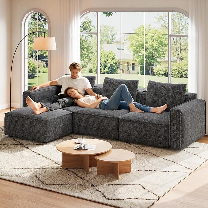 Welzona 103" Modular Sectional Sofa, Minimalist Comfy Cloud Couch Sectional