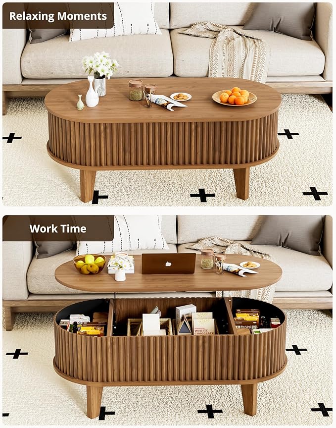 Oval Lift Top Coffee Table