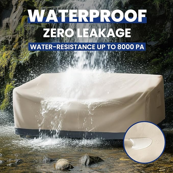Extra Heavy Duty Outdoor Couch Cover Waterproof, Extra Large 3-Seater Patio