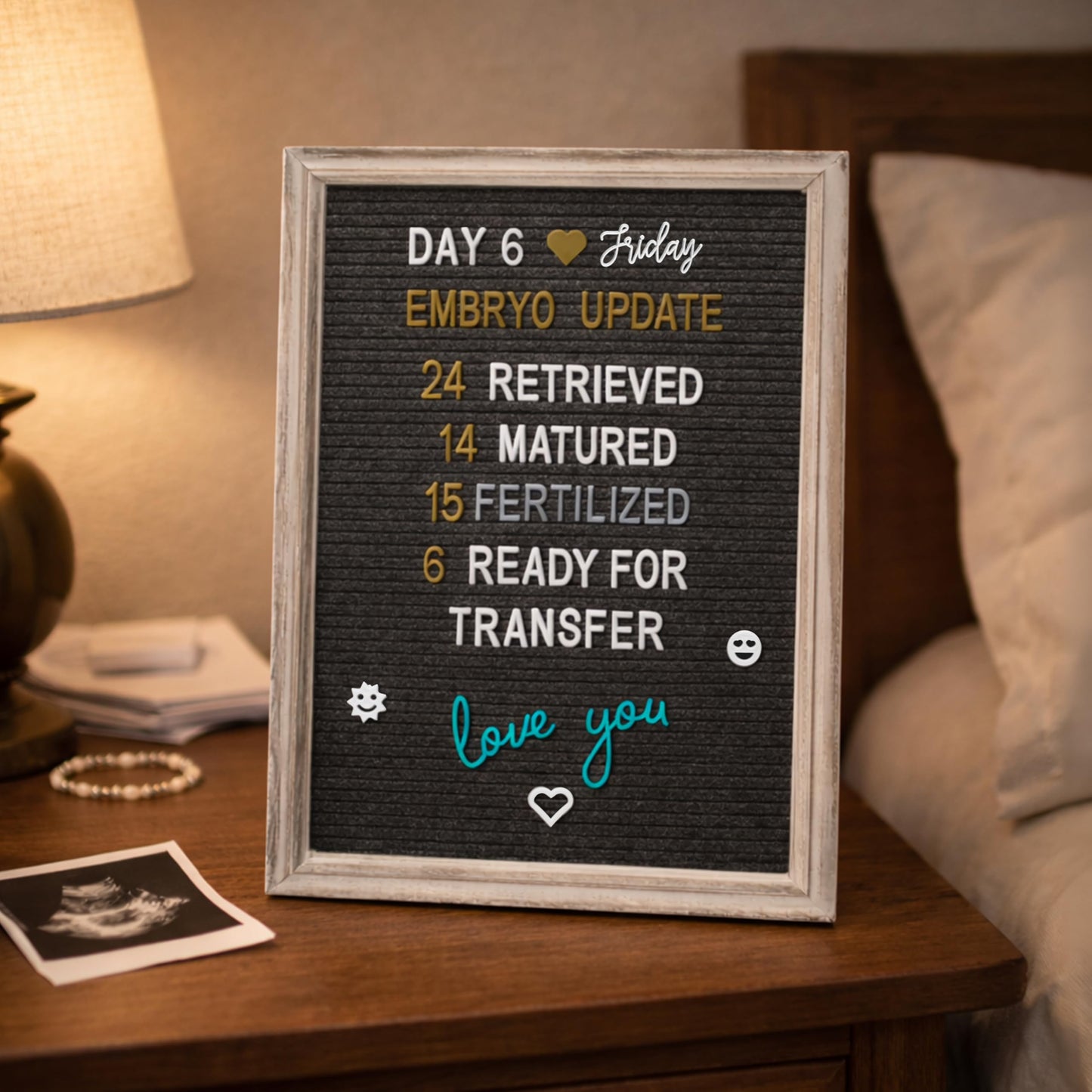 Farmhouse Felt Letter Board Sign with Stand - Rustic Wood Frame Announcement Board for New Baby, Pregnancy Announcement Sign, 12x16 Changeable Message Board with over 700 Felt Board Letters
