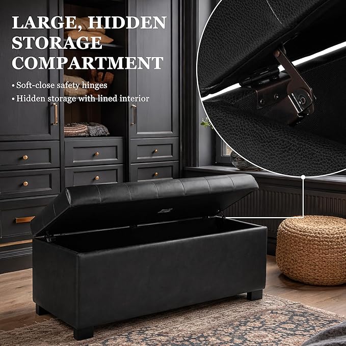 HomePop Large Tufted Storage Bench