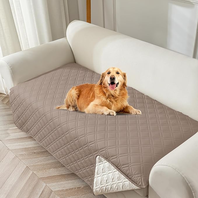 Genina Waterproof Couch Cover, Washable Anti-Slip 86.6 inch Sofa Covers