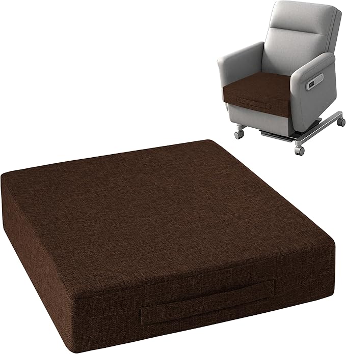 OVOV Recliner Cushions for Elderly 20"x20"x4" Thick Seat Cushion for Recliner Chair Large Square Non Slip Chair Pads with Washable Cover for Armchair Couch Coffee