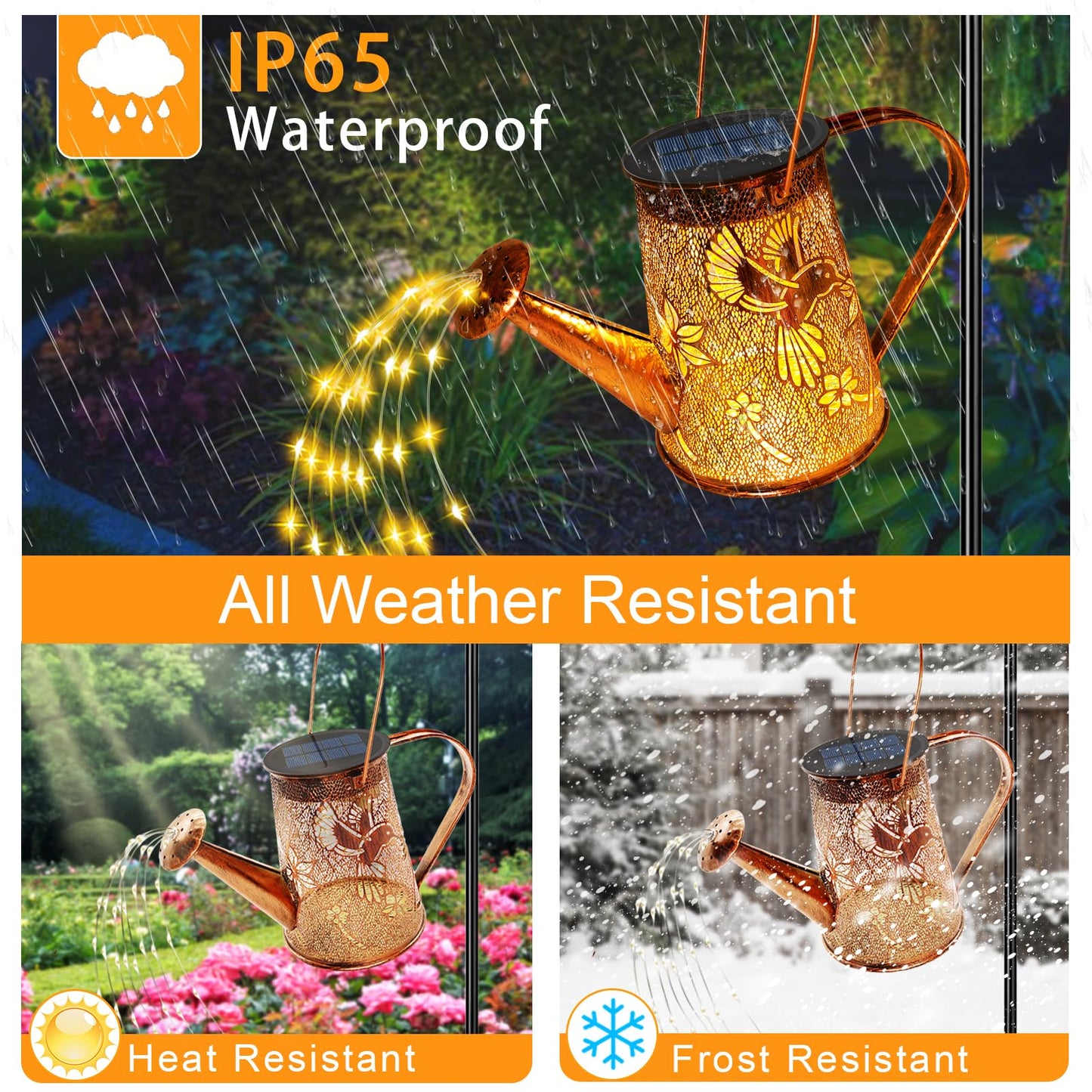 Vcdsoy Solar Watering Can Lights,Hummingbird Mother's Day Gifts for Women Mom Grandma Birthday, Large Hanging Solar Lantern Waterproof Outdoor Garden Decorations for Yard Porch Landscape Patio Pathway