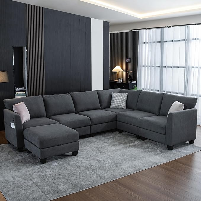 122.8" Large Sectional Couches for Living Room, 6 Seater L Shaped Modular