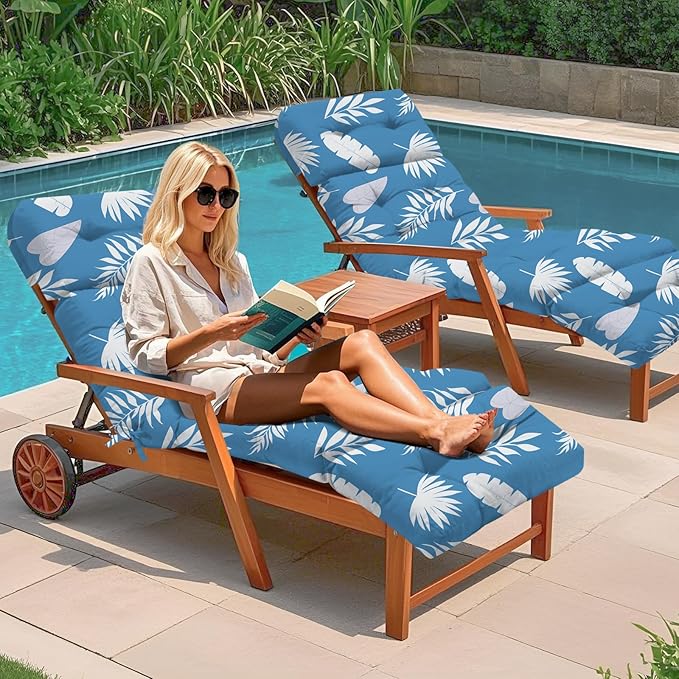 4 Pack Outdoor Chaise Lounge Chair Cushion 75.1 x 22.8 x 4.7 Inches 100%