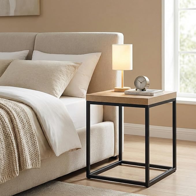 CENSI 18-Inch Natural Oak Accent End Table/Side Table