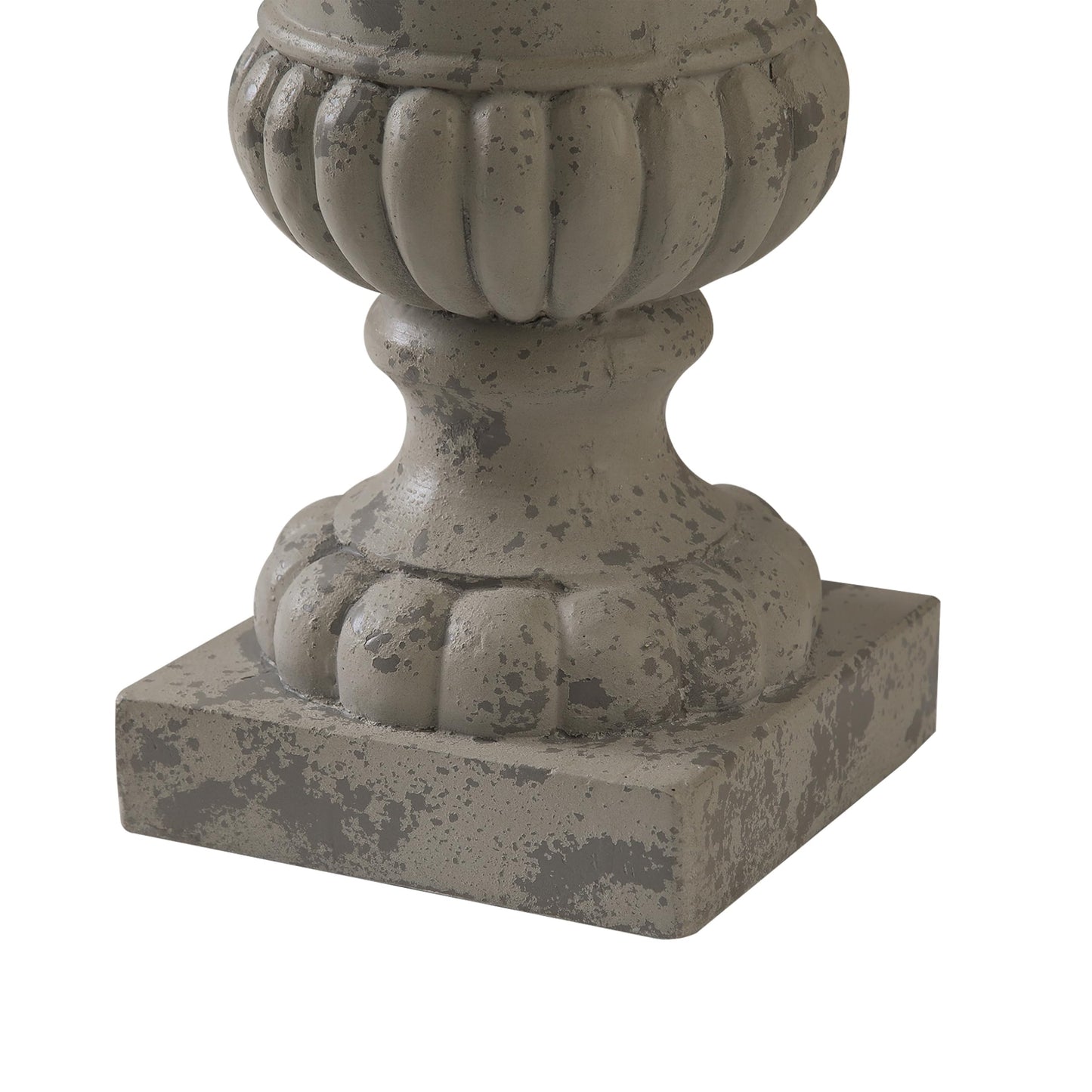 SOFE Rustic Grey Outdoor Urn Planter 16 Inches Tall, Resin Planter Pot Retro Pedestal Planters for Outdoor Plants, Farmhouse Front Porch Planters, Flower Pots for Patios