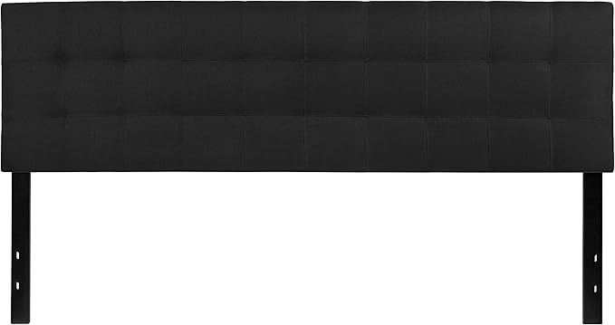 Flash Furniture Bedford Tufted Upholstered King Size Headboard in Black Fabric