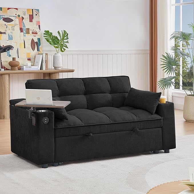 Auvsoce 65'' Convertible Sleeper Sofa Bed