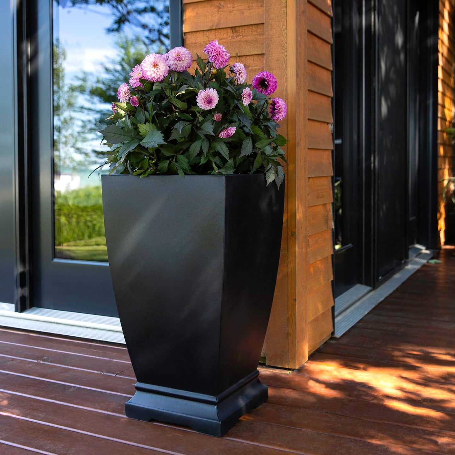 Mayne Acadia 28-Inch Self-Watering Tall Planter, Weather-Resistant and Durable, Ideal for Indoor and Outdoor Use, Perfect for Patio, Porch, or Entryway
