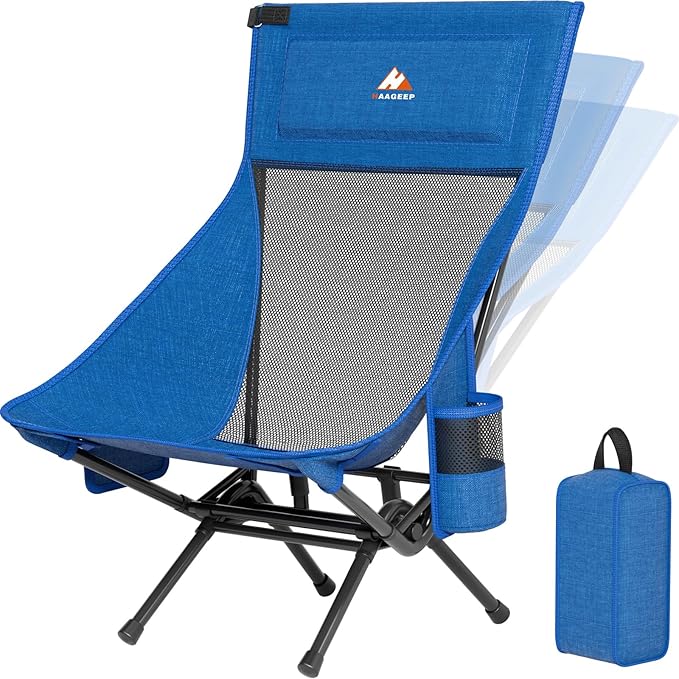 Armless Rocking Camping Chair for Adults, Portable Folding Outdoor Rocker