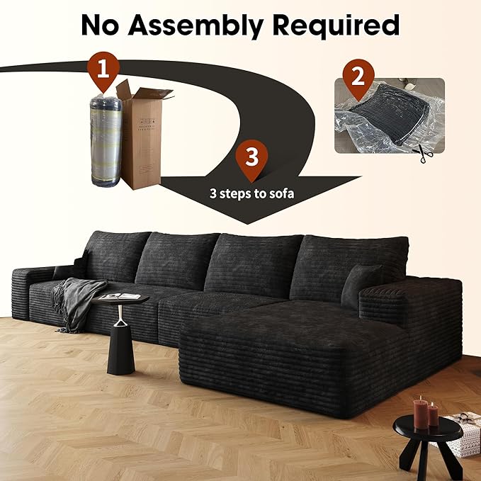 136" Sectional Couches for Living Room Cloud Couch Sofa
