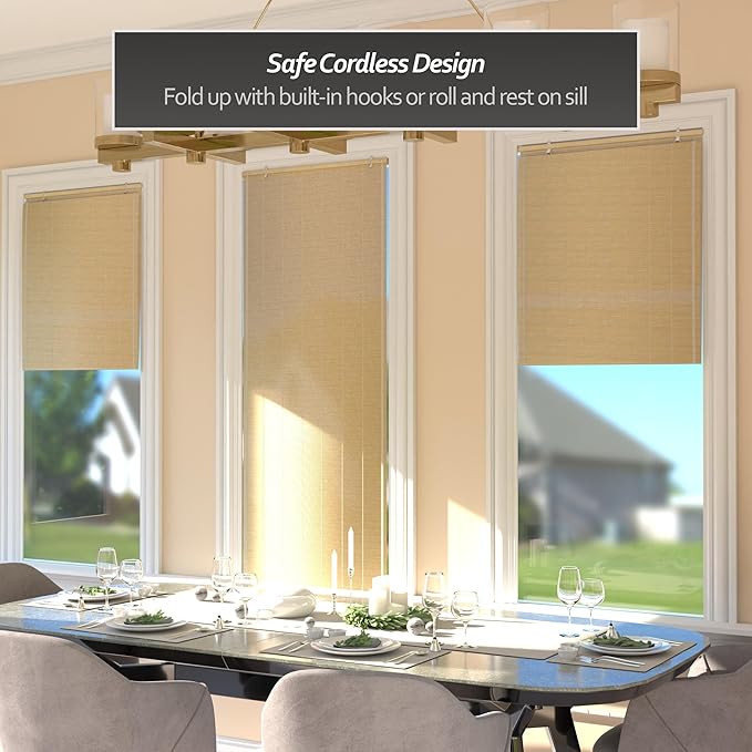 Red Lantern Matchstick Cordless Window Shade