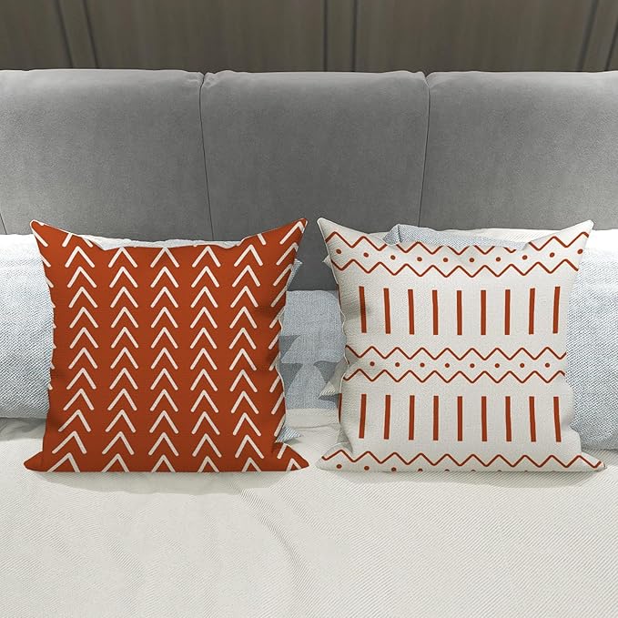 YCOLL Fall Pillow Covers 20x20 Set of 4, Modern Sofa Throw Pillow Cover