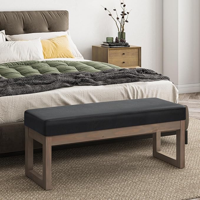 SIMPLIHOME Milltown Large Ottoman Bench
