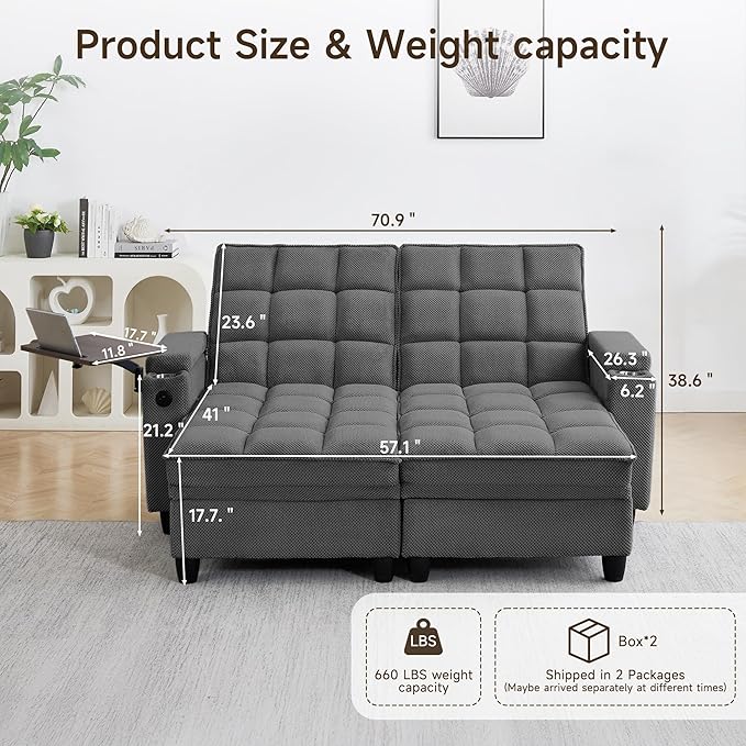 Auvsoce 71" Loveseat Recliner Chair