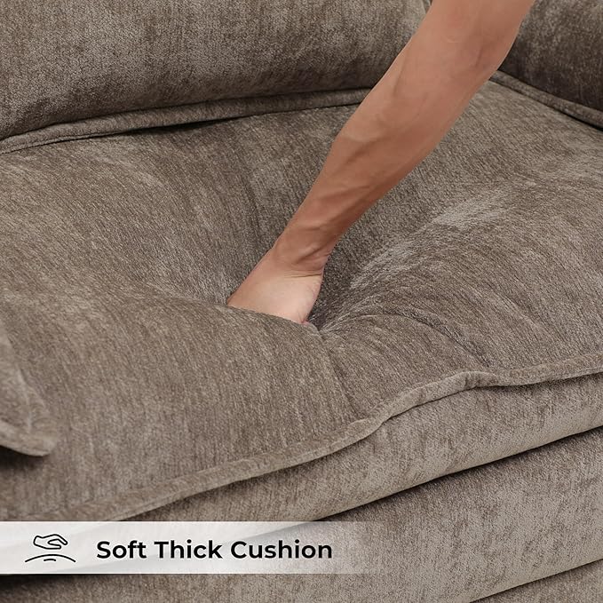 Modern Oversized Accent Chairs Set of 2, Chenille Cloud Sofa Chair