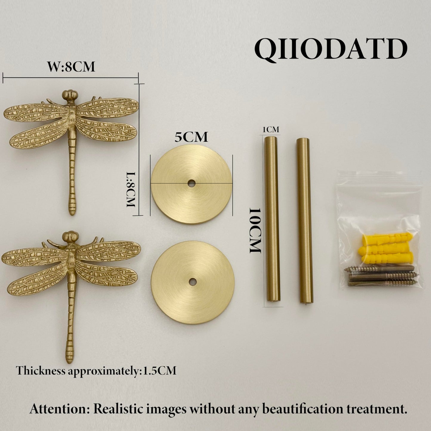 QIIODATD Brass Curtain Holdbacks (2 Pack) Gold Curtain Tieback Curtain Holders Backs Wall Hooks Pull Backs for Wall Mounted Home Decoration (Dragonfly)