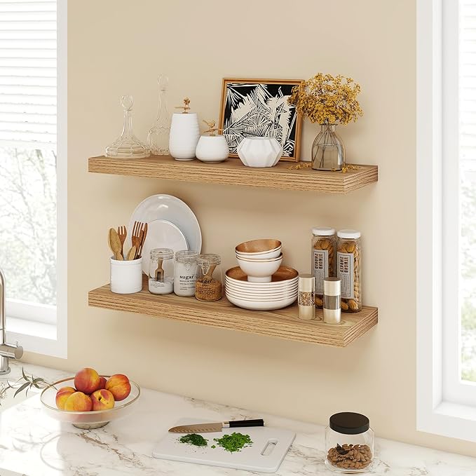 Acovy 30 Inch Floating Shelves, 9.3" Deep Floating Shelf Wall Mounted, Rustic