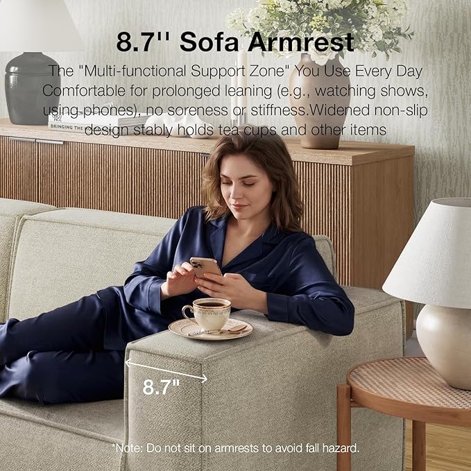 Novilla 134" Modular Sectional Sofa, No Assembly Cloud Sectional Couch