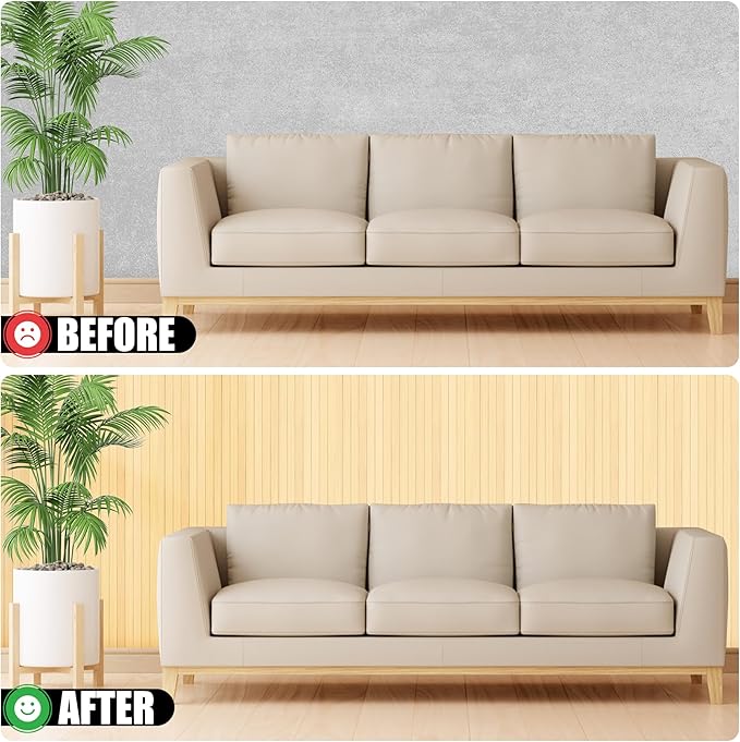 2 Pack Bamboo Wall Panel for Interior Wall Decor, Renewable Pole Wrap