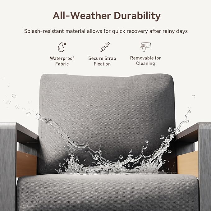 Aoxun Aluminum Patio Furniture Set, 4 Seats Sectional Metal Patio Furniture