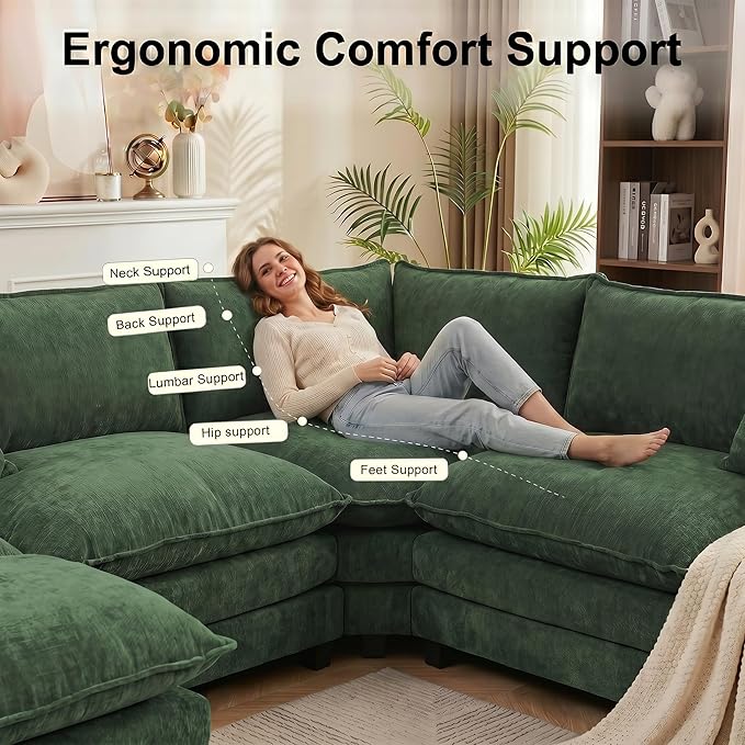 111.4" V-Shaped Corner Couch Sectional