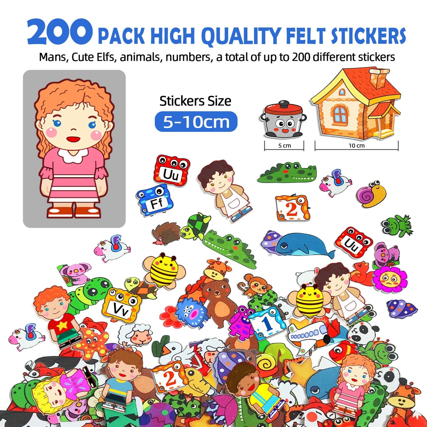 200Pcs Felt Story Board Set with Storage Bag Preschool Teaching Wall Flannel Busy Board Bonfire Party Themed Early Learning Interactive Play Toys Wall Hanging Gift for Toddlers Kids 40 X 28 Inch