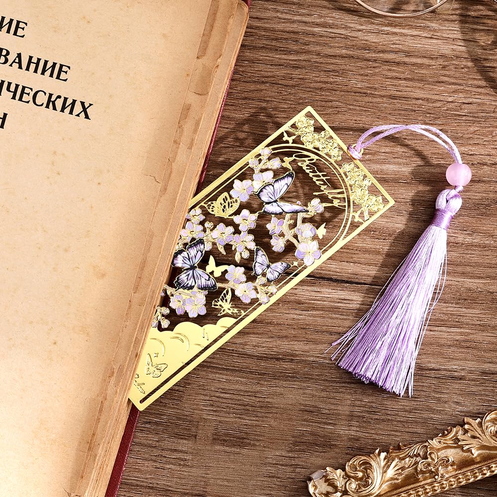 icceemee 2pcs Bookmark Butterfly Flower Theme Pretty Book Marks Set with Bookmarks for Women, Cute Book Markers for Writers, Kids, Teens, Men Readers, Reading Accessories Gifts for Book Lovers