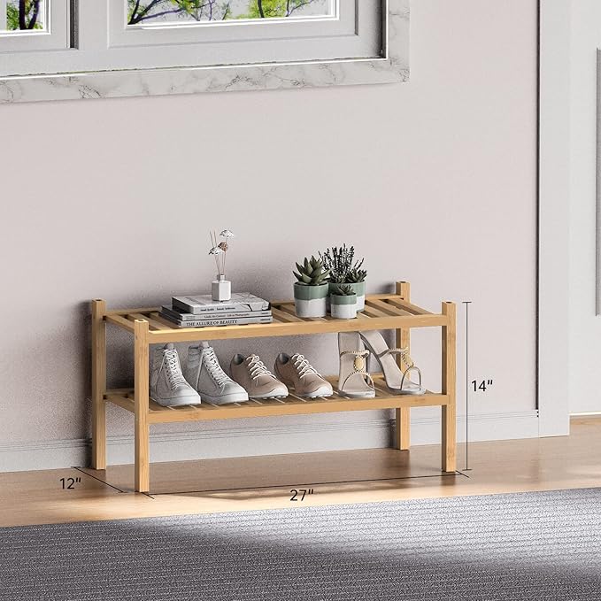 ROMGUAR CRAFT (Thick Bamboo Shoe Rack